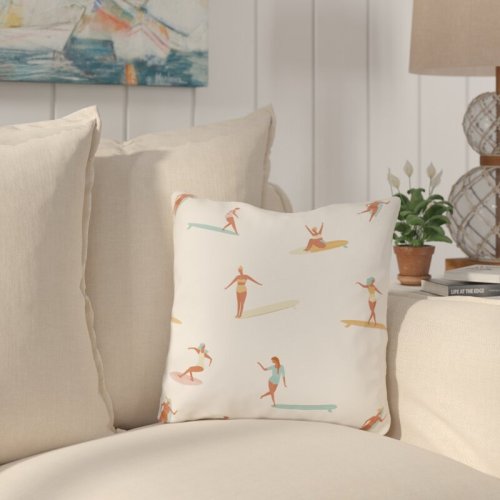 Pickering+Surf+Babes+Outdoor+Throw+Pillow